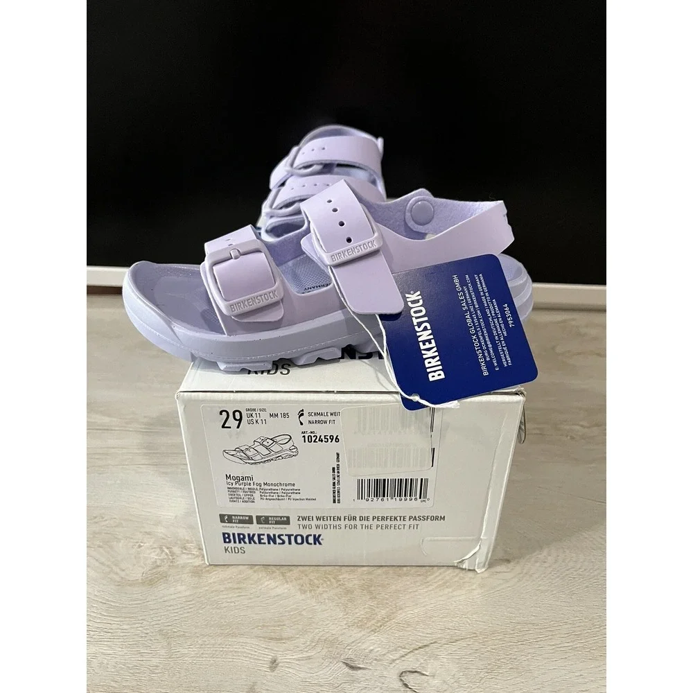 Birkenstock Kids Mogami Adjustable Strap Closure Sandals Icy Purple Size 30 / 12